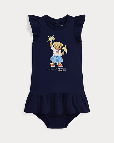 Polo Bear Cotton Jersey Dress & Bloomer