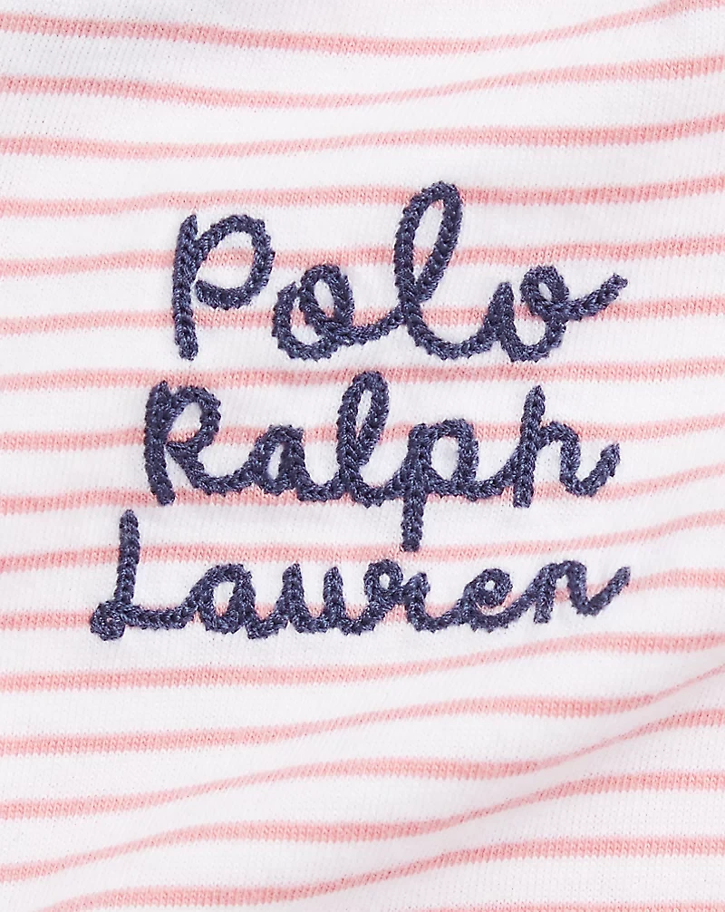 Logo Cotton Jersey Peplum Tee