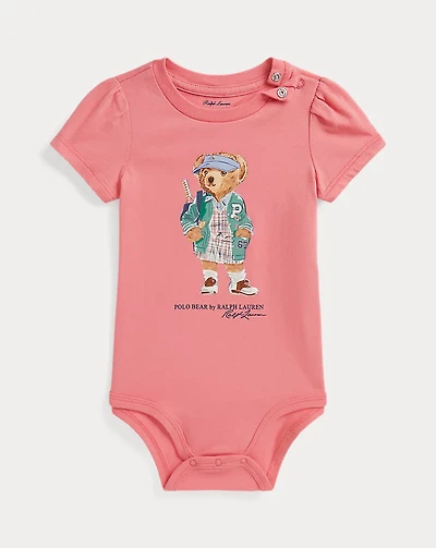 Polo Bear Cotton Jersey Bodysuit