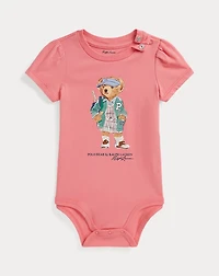 Polo Bear Cotton Jersey Bodysuit