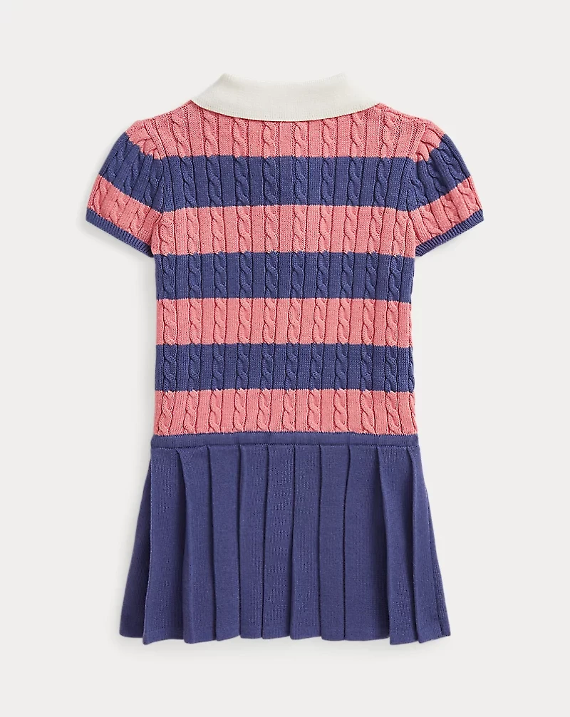 Striped Cable-Knit Cotton Sweater Dress