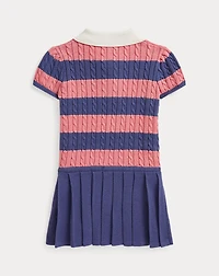 Striped Cable-Knit Cotton Sweater Dress