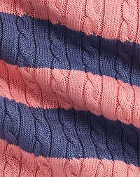 Striped Cable-Knit Cotton Sweater Dress