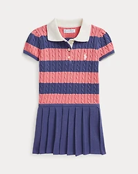 Striped Cable-Knit Cotton Sweater Dress