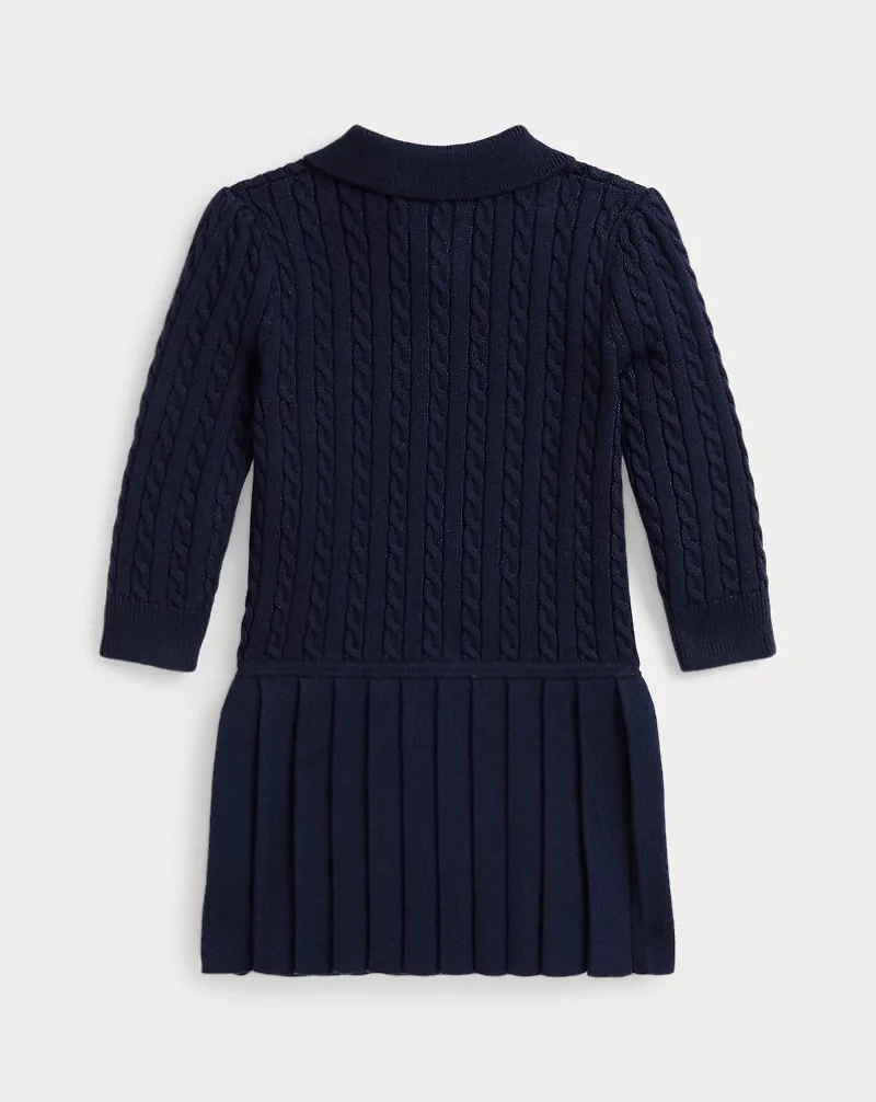 Mini-Cable Polo Sweater Dress