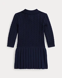 Mini-Cable Polo Sweater Dress