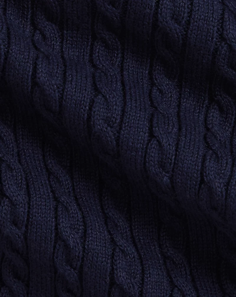 Mini-Cable Polo Sweater Dress