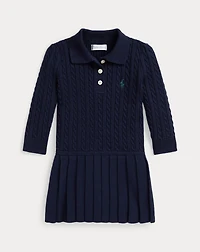 Mini-Cable Polo Sweater Dress