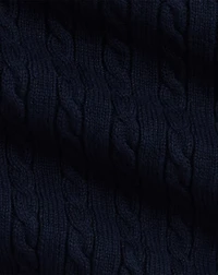 Mini-Cable Cotton Hooded Poncho