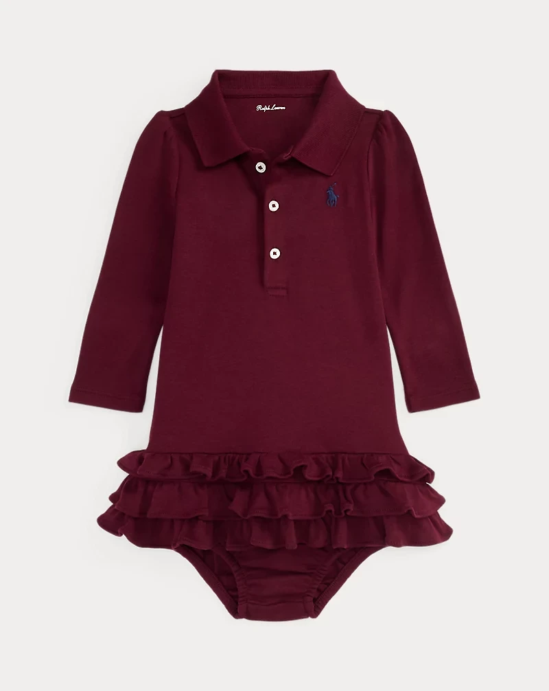 Ruffled Soft Cotton Polo Dress & Bloomer