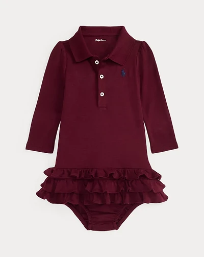 Ruffled Soft Cotton Polo Dress & Bloomer