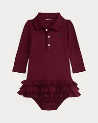 Ruffled Soft Cotton Polo Dress & Bloomer