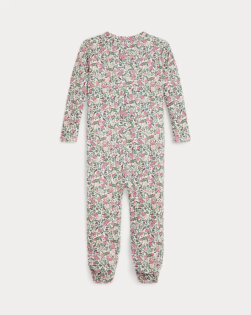 Floral Cotton Interlock Footed Coverall