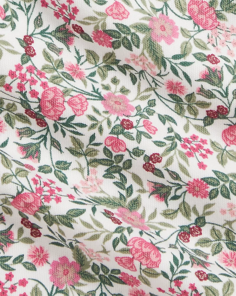 Floral Cotton Interlock Footed Coverall