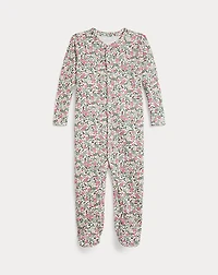 Floral Cotton Interlock Footed Coverall