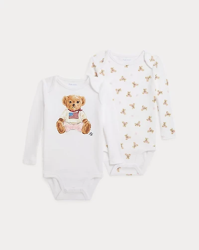 Polo Bear Cotton Bodysuit 2-Pack
