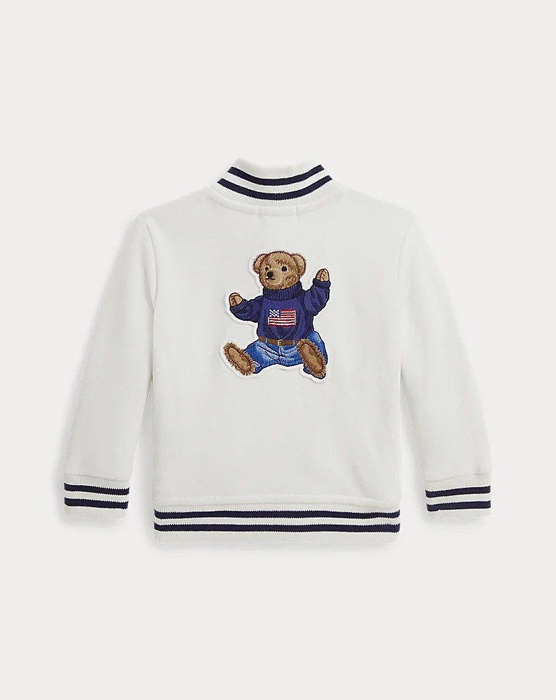 Polo Bear Fleece Baseball Jacket