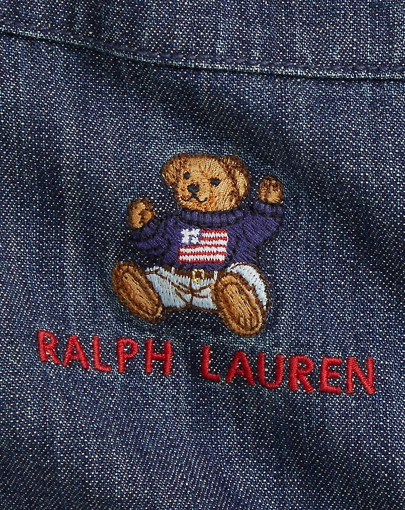 Polo Bear Denim Overall Dress