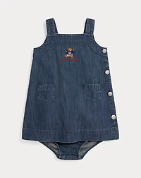 Polo Bear Denim Overall Dress