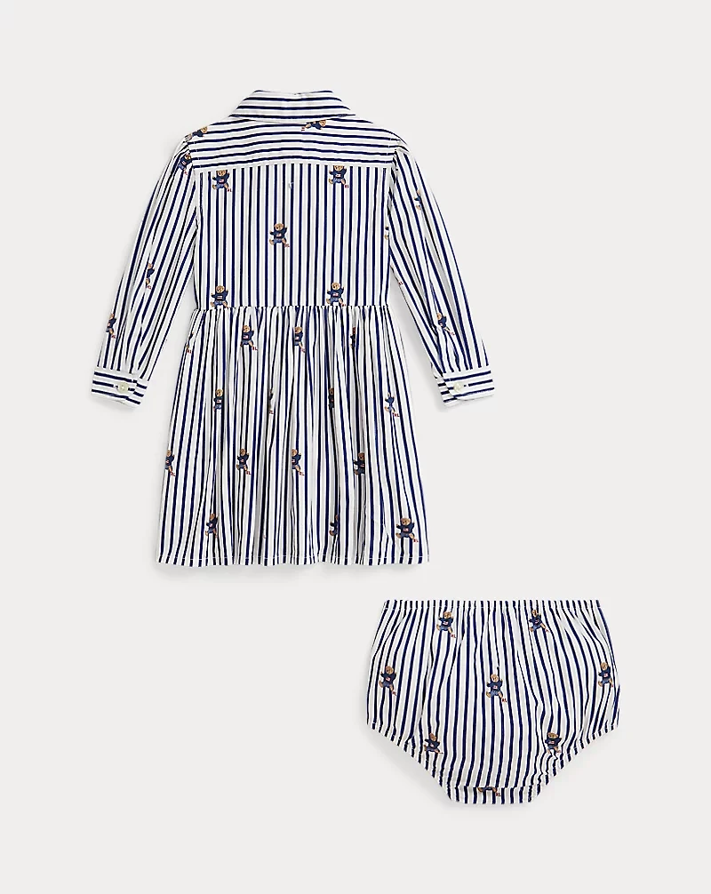 Polo Bear Cotton Shirtdress & Bloomer