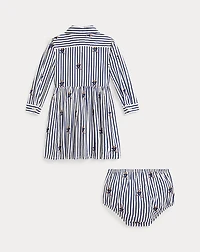 Polo Bear Cotton Shirtdress & Bloomer