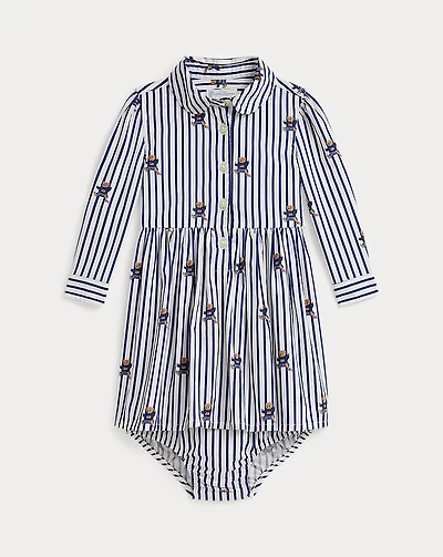 Polo Bear Cotton Shirtdress & Bloomer