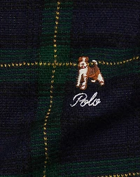 Embroidered Plaid Merino Wool Dress