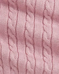 Mini-Cable Cotton Faux-Wrap Sweater