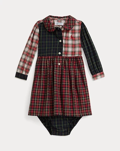 Plaid Cotton Poplin Shirtdress & Bloomer