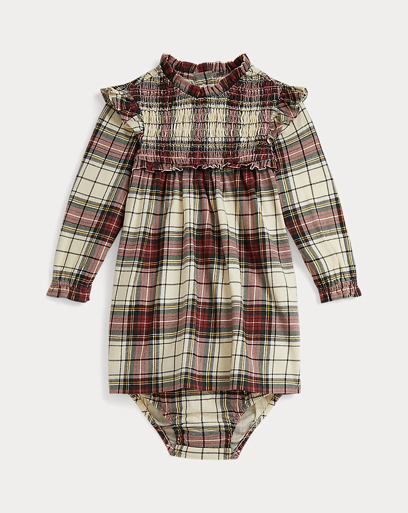 Plaid Cotton Jersey Dress & Bloomer