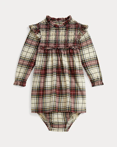 Plaid Cotton Jersey Dress & Bloomer