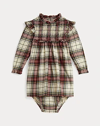 Plaid Cotton Jersey Dress & Bloomer