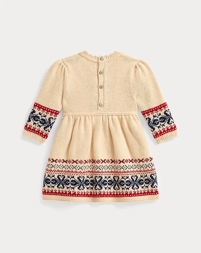 Flag-Intarsia Cotton-Wool Dress