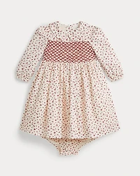 Floral Cotton Twill Dress & Bloomer