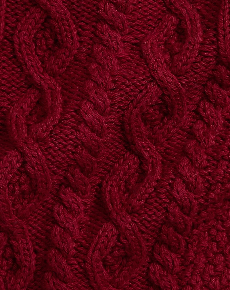 Aran-Knit Cotton-Wool Cardigan