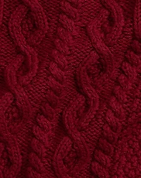 Aran-Knit Cotton-Wool Cardigan