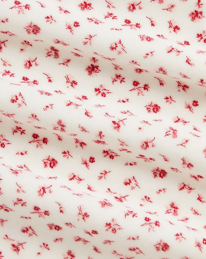 Floral Velour Footed Coverall