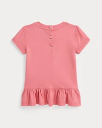 Polo Bear Cotton Jersey Peplum Tee