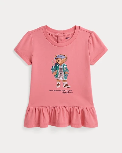 Polo Bear Cotton Jersey Peplum Tee