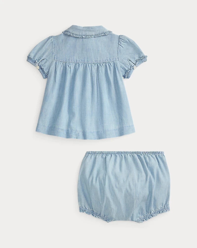 Indigo Chambray Top & Bloomer