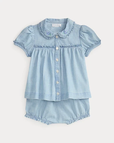 Indigo Chambray Top & Bloomer