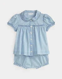 Indigo Chambray Top & Bloomer