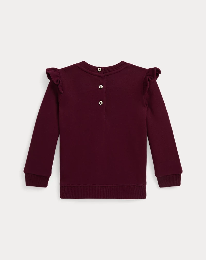 Ruffled Polo Bear Fleece Sweatshirt