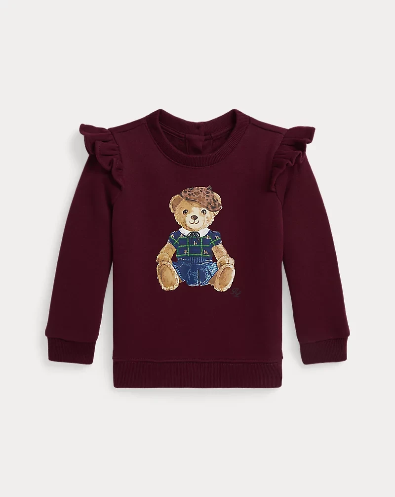 Ruffled Polo Bear Fleece Sweatshirt