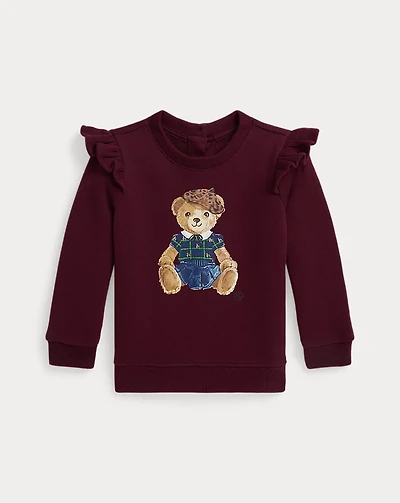 Ruffled Polo Bear Fleece Sweatshirt
