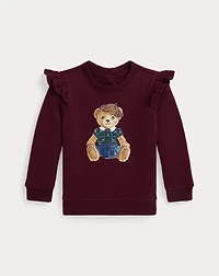 Ruffled Polo Bear Fleece Sweatshirt