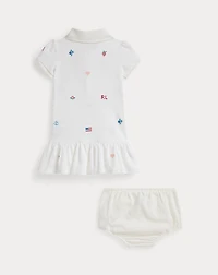 Embroidered Cotton Polo Dress & Bloomer