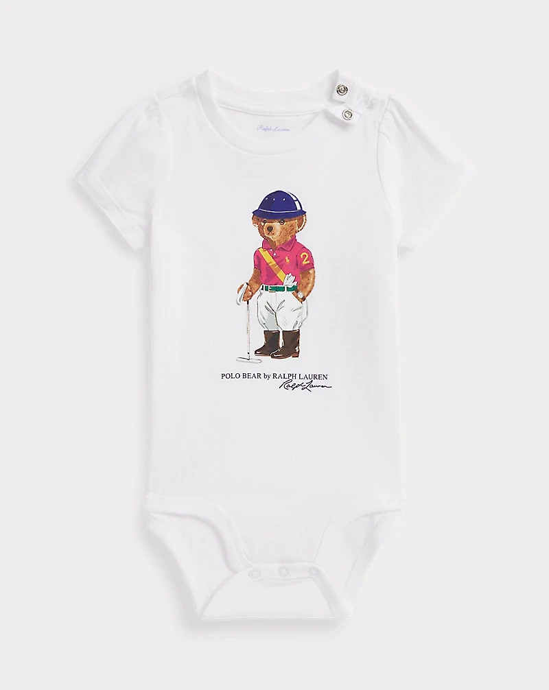 Polo Bear Cotton Jersey Bodysuit