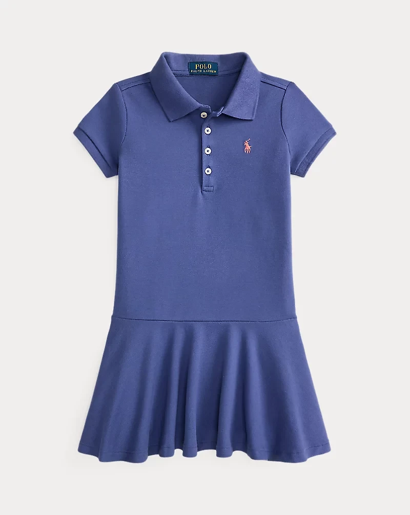 Stretch Mesh Polo Dress
