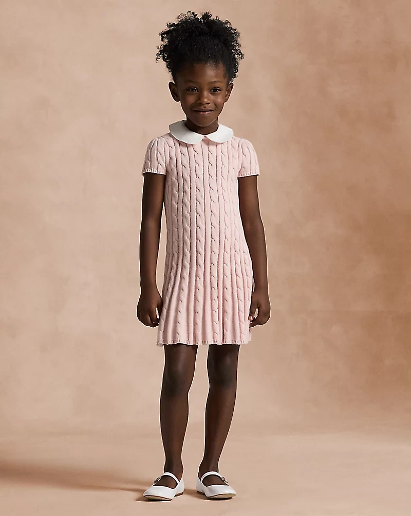 Cable-Knit Cotton Sweater Dress